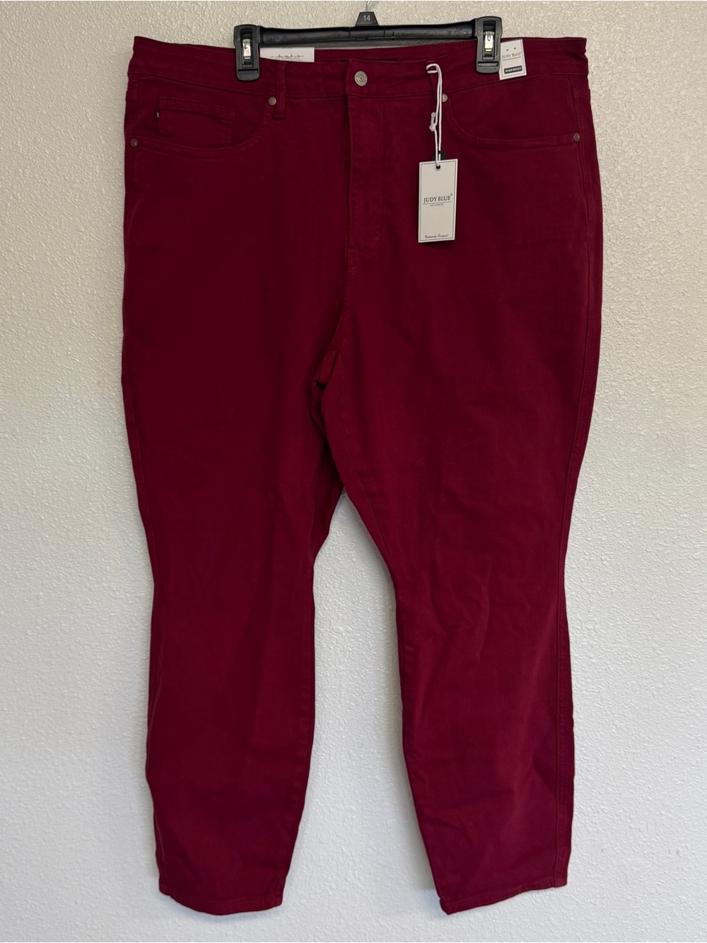 Judy Blue New 22W Scarlet Red Tommy Control High Waist Skinny Jeans JB88760‎